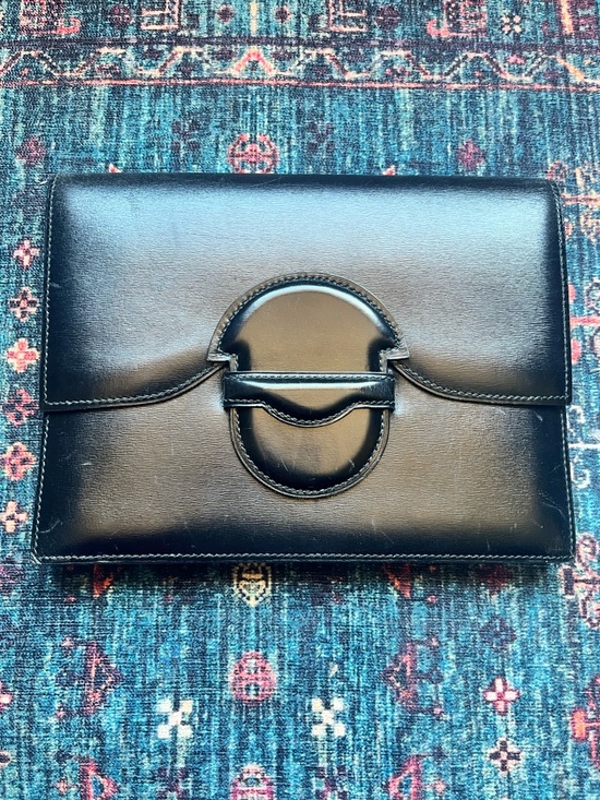 Hermes Handbags - Hermes Faco Clutch in black